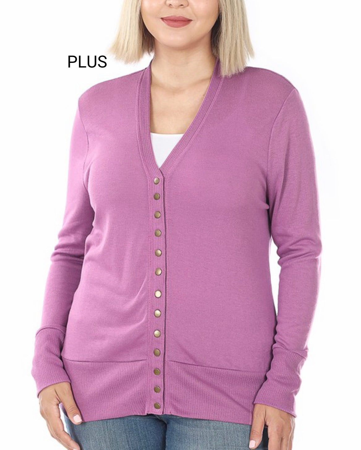 Snap Cardigan - Dark Mauve